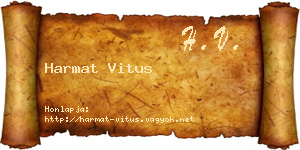 Harmat Vitus névjegykártya